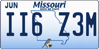 MO license plate II6Z3M