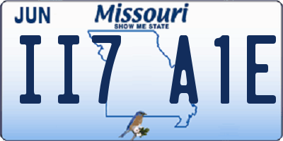 MO license plate II7A1E
