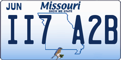 MO license plate II7A2B