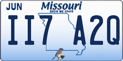 MO license plate II7A2Q