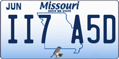 MO license plate II7A5D