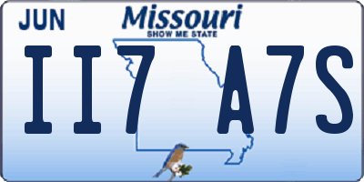 MO license plate II7A7S