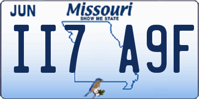 MO license plate II7A9F