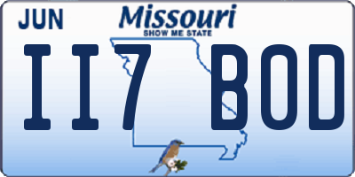 MO license plate II7B0D