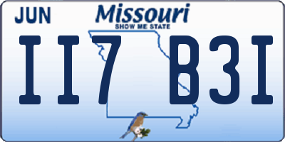 MO license plate II7B3I