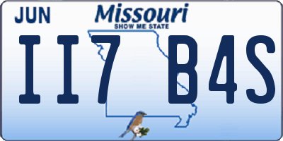 MO license plate II7B4S