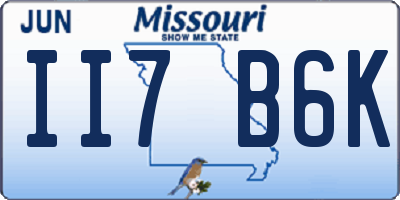 MO license plate II7B6K