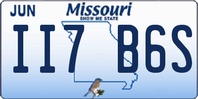 MO license plate II7B6S