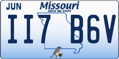 MO license plate II7B6V