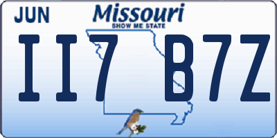 MO license plate II7B7Z