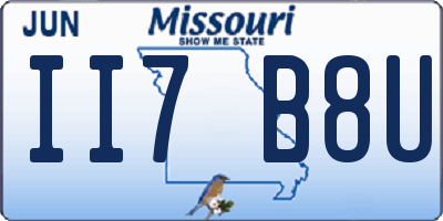 MO license plate II7B8U
