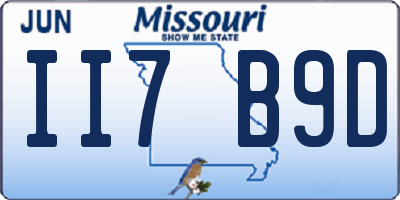 MO license plate II7B9D