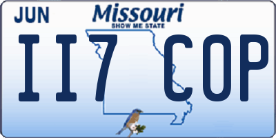 MO license plate II7C0P
