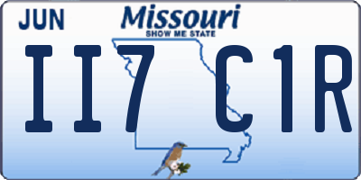 MO license plate II7C1R