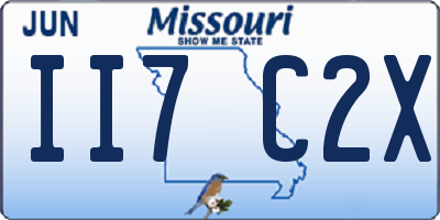 MO license plate II7C2X