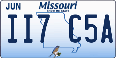 MO license plate II7C5A