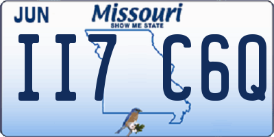 MO license plate II7C6Q