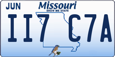 MO license plate II7C7A