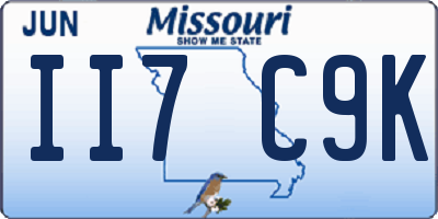 MO license plate II7C9K