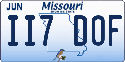 MO license plate II7D0F