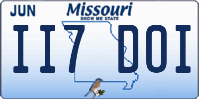 MO license plate II7D0I