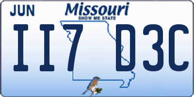 MO license plate II7D3C