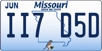 MO license plate II7D5D