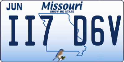 MO license plate II7D6V