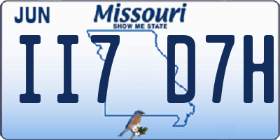 MO license plate II7D7H