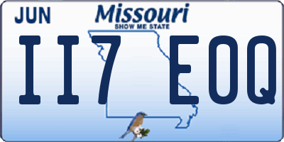 MO license plate II7E0Q