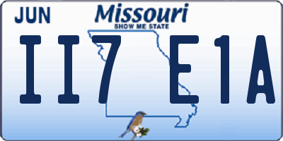 MO license plate II7E1A
