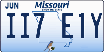 MO license plate II7E1Y
