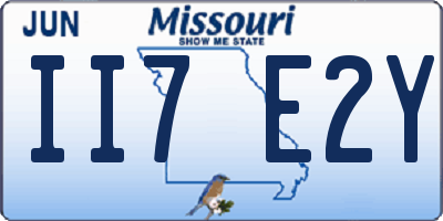 MO license plate II7E2Y