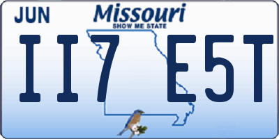 MO license plate II7E5T