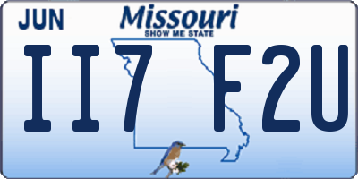 MO license plate II7F2U