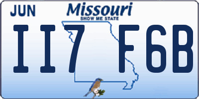 MO license plate II7F6B