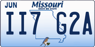 MO license plate II7G2A