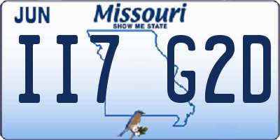 MO license plate II7G2D