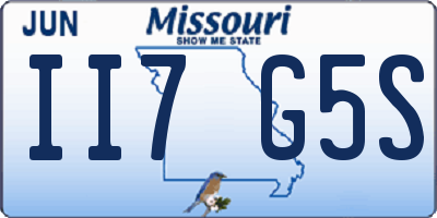 MO license plate II7G5S