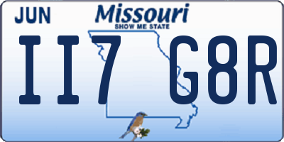 MO license plate II7G8R