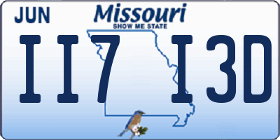 MO license plate II7I3D