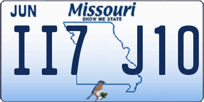MO license plate II7J1O