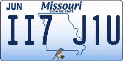 MO license plate II7J1U