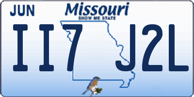 MO license plate II7J2L