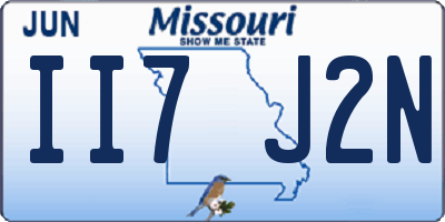 MO license plate II7J2N