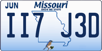 MO license plate II7J3D