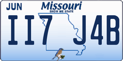 MO license plate II7J4B