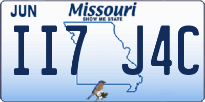 MO license plate II7J4C