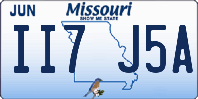 MO license plate II7J5A