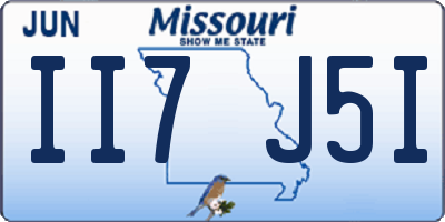 MO license plate II7J5I
